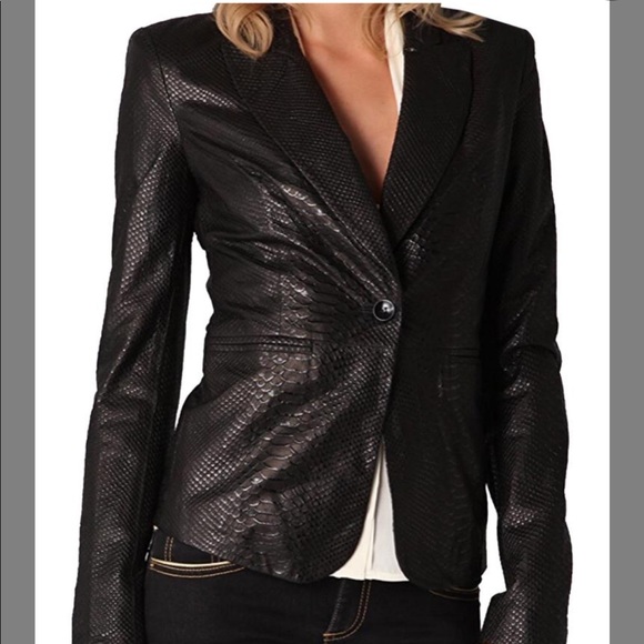 Rachel Zoe Jackets & Blazers - Rachel Zoe Sullivan Python leather blazer